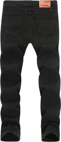 Vista 2 de WULFUL Jeans rasgados para hombre, ajustados, elásticos, cómodos, pantalones de mezclilla