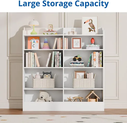 Vista 25 de Cozy Castle Organizador de almacenamiento de juguetes, estantería para niños de 5 niveles, estantería de 10 cubos para niños pequeños, armario