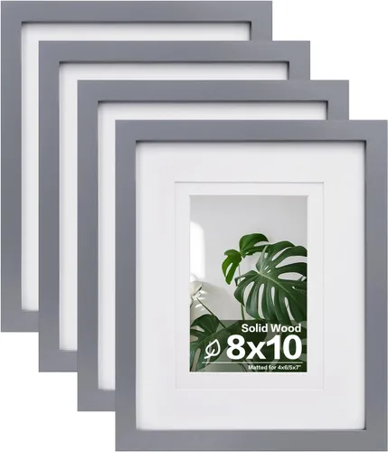 Vista 36 de Egofine - Marcos de fotos de 4 x 6 pulgadas (4 unidades) cubiertos por plexiglás, para fotos de 3 x 4.5 pulgadas / 3.5 x 5 pulgadas con paspartú