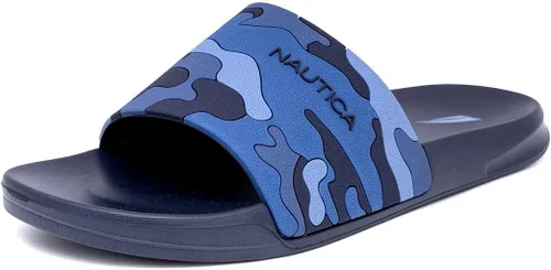 Vista 10 de Nautica Sandalias deslizantes de punta abierta para hombre - Cómodas pantuflas de ducha para interiores y exteriores Portero de la Marina