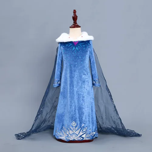 Vista 5 de DreamHigh Disfraz de princesa Elsa de Halloween de copo de nieve para niña 2-10 años