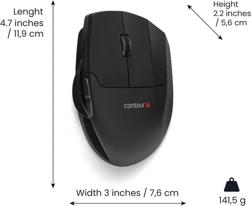 Vista 2 de Mouse Unimouse (2,4GHz tecnología inalámbrica, 6botones programables, 10ajustes de DPI, sensor PixArt PMW3330), Negro