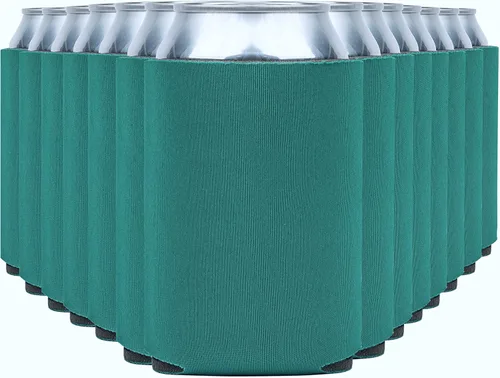 Vista 45 de Fundas enfriadoras de latas de cerveza en blanco (paquete de 14) fundas enfriadoras de latas de cerveza con aislamiento suave - Fundas negras lisas