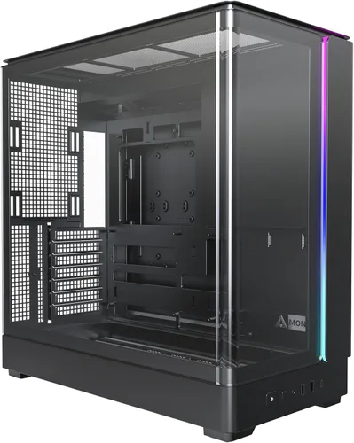 Vista 18 de Chasis para PC Montech King 15 Micro-ATX, vidrio panorámico curvo, enfriamiento de flujo de aire tipo chimenea, diseño de cámara dual, soporte