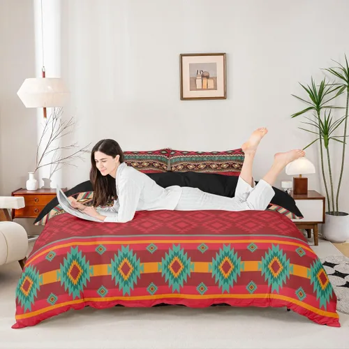 Vista 11 de Juego de funda de edredón geométrica negra Twin XL, juego de ropa de cama a rayas negras y blancas, moderno, suave, de lujo, de microfibra