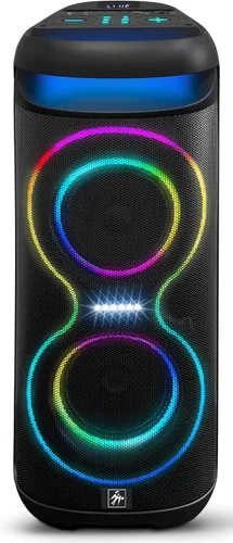 Vista 16 de Fisher Altavoces Bluetooth portátiles, altavoces estéreo, sistema inalámbrico Bluetooth, triángulo cuádruple de 6.5 pulgadas, doble potencia máxima
