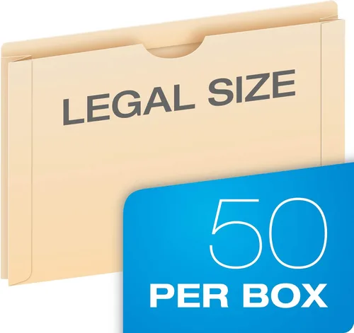 Vista 5 de Pendaflex Archivadores, tamaño legal, Manila, expansión de 2 pulgadas, pestañas reforzadas de corte recto con corte de pulgar, 50 por caja