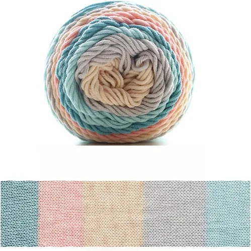 Vista 21 de Hilo de color de algodón para tartas, hilo multicolor arcoíris para tejer y tejer a ganchillo, 2 bolas de 7.05 oz, 45% algodón, 55% acrílico, hilo