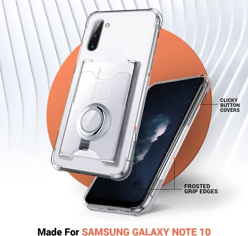 Vista 8 de Shields Up Funda para Samsung Galaxy Note 10, funda minimalista con tarjetero [3 tarjetas] y soporte de anillo, [protección contra caídas] funda