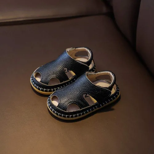 Vista 4 de DADAWEN Sandalias atléticas de cuero para exteriores para bebés y niñas