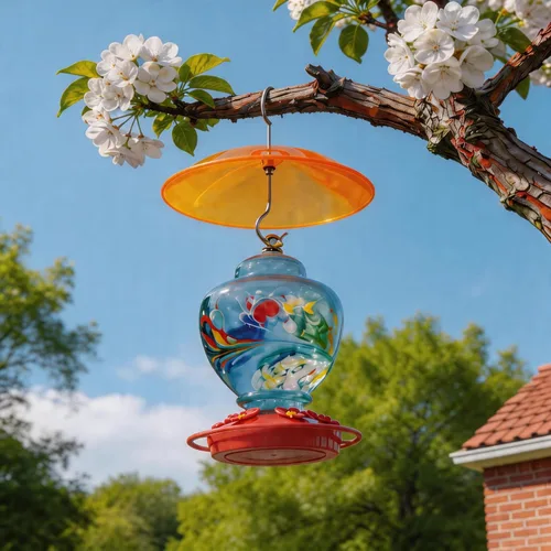 Vista 7 de 8" Mini Cubierta contra la Lluvia para Alimentador/Casa de Aves - Naranja Amarillo Pequeña Protección Cúpula Contra Lluvia/Nieve/Sol - Diámetro 20CM