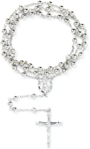 Vista 2 de SM Rosario de acero inoxidable oro plata 0118in-0315in CCB perlas cruz Y collar de 50 a 299in cadena para mujeres hombres 0236in 20 pulgadas 4