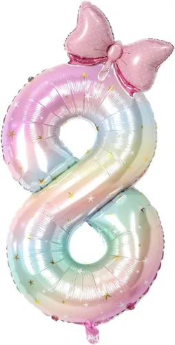 Vista 5 de Globos grandes de 40 pulgadas, diseño de cielo estrellado número 5, globos de mariposa, globos gigantes de helio de Mylar con números 5, suministros