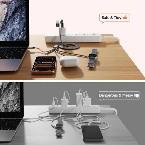 Vista 6 de Cruise Essentials 2026, doble tipo C 4 en 2 cable de carga múltiple para iPhone Watch Charger/iPhone 17/IP, cargador iWatch, artículos esenciales