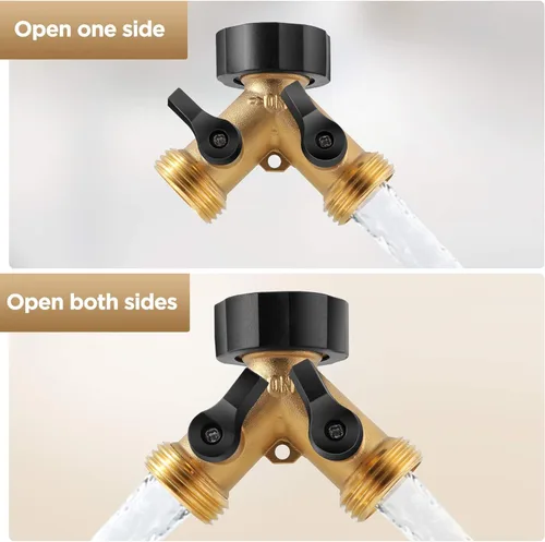 Vista 5 de Ipow Conector adaptador para manguera de jardín, separador Y + 7 arandelas de hule para manguera con cómodo agarre.