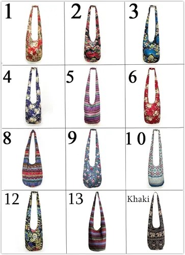 Vista 6 de KARRESLY - Bolso bandolera de algodón bohemio, estilo hippie, hecho a mano