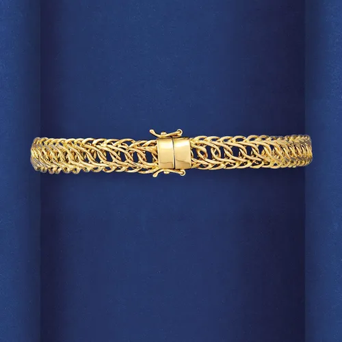 Vista 3 de Ross-Simons Pulsera plana de eslabones ovalados de oro amarillo de 14 quilates. 7 pulgadas, Oro, no conocido