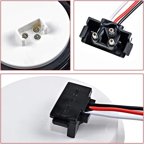 Vista 4 de Kit de tapones de cableado con cubierta de hule para luz trasera LED redonda de 4", 12 ledes, para RV, camioneta