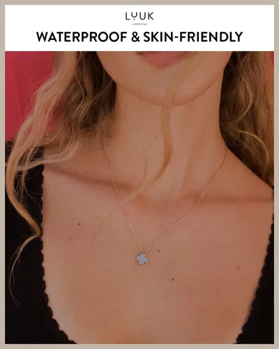 Vista 3 de LUUK LIFESTYLE Collares de acero inoxidable para mujer con colgante, tarjeta de joyería de moda con frase de felicidad, amuleto de la suerte, regalo
