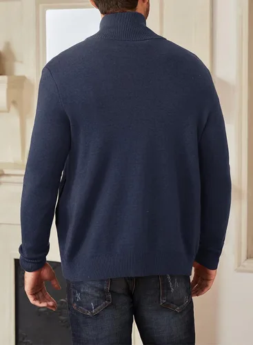 Vista 4 de JMIERR Cárdigan casual para hombre, suéter de manga larga, cuello con botones, abrigo de punto