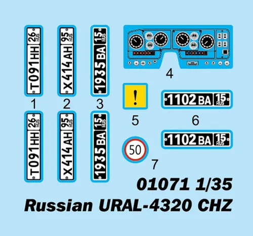Vista 5 de Maquetas de Tanques, Ruso URAL-4320 CHZ Kits Modelo de Plástico, Escala 1/35,8.9 x 2.9Pulgadas