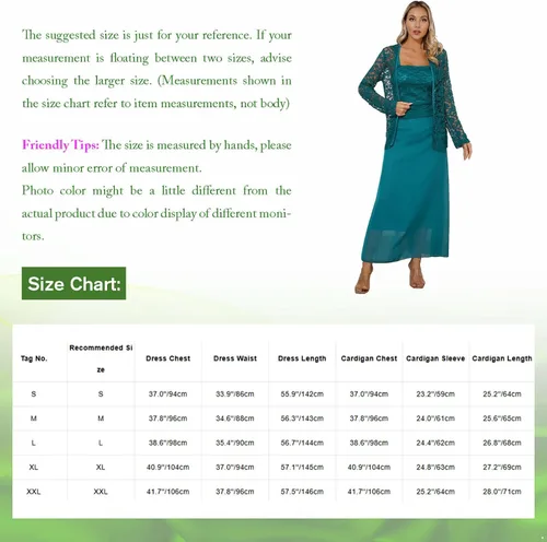 Vista 7 de YOOJIA Vestido de encaje floral para mujer para madre de la novia, vestido formal con chaqueta, conjunto de dos piezas para fiesta de cóctel