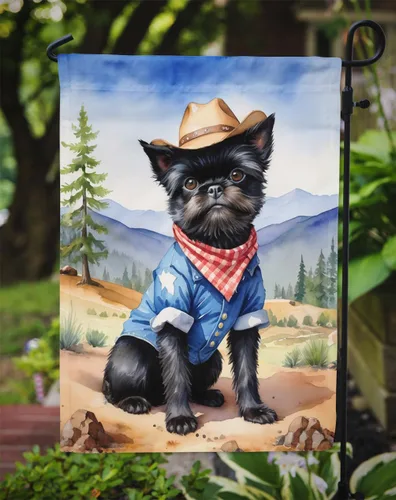 Vista 3 de Caroline's Treasures DAC5824GF - Bandera decorativa para jardín con texto en inglés "Affenpinscher", diseño de vaquero para jardín, jardín, jardín