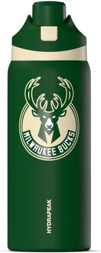 Vista 14 de Hydrapeak Botella de agua aislada de 32 onzas con licencia oficial de la NBA Atlanta Hawks Oasis con tapa y asa con botón de presión, botella