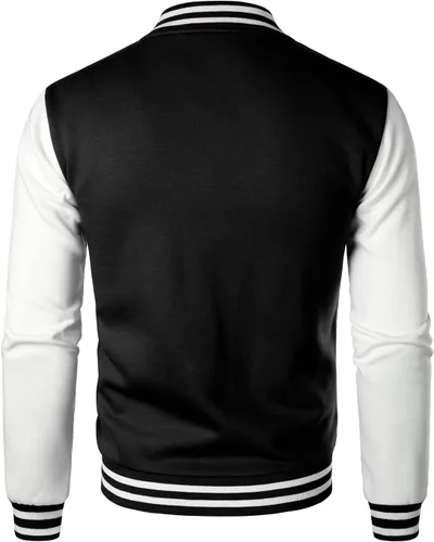 Vista 3 de HOOD CREW Chaquetas universitarias de moda para hombre, abrigo casual de béisbol