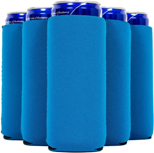 Vista 37 de QualityPerfection Fundas delgadas para enfriar latas, cerveza/energía (paquete de 6) para bebidas en blanco, 12 onzas, alta calidad, 0.157 in