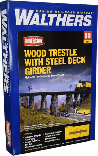 Vista 28 de Walthers Cornerstone Puente de ferrocarril de doble vía Pilar concreto pkg(2) 933-4553 HO Escala Modelo Ferrocarril - Kit de estructura