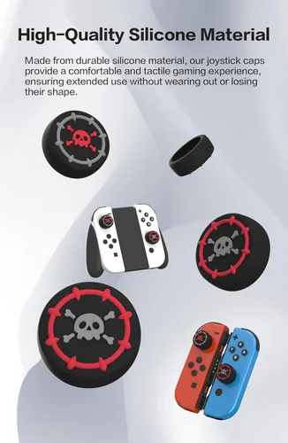 Vista 2 de Tapas de palanca de mando para interruptor, bonitos agarres de pulgar para Nintendo Switch, funda de silicona suave compatible con Nintendo