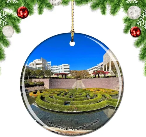 Vista 22 de California Los Ángeles Battleship Museum USA Christmas Tree Adorno Decoración Colgante Colgante Decoración City Travel Souvenir Collection Porcelana