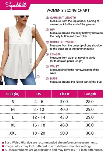 Vista 6 de Spadehill Camisetas sin mangas de gasa con cuello en V para mujer