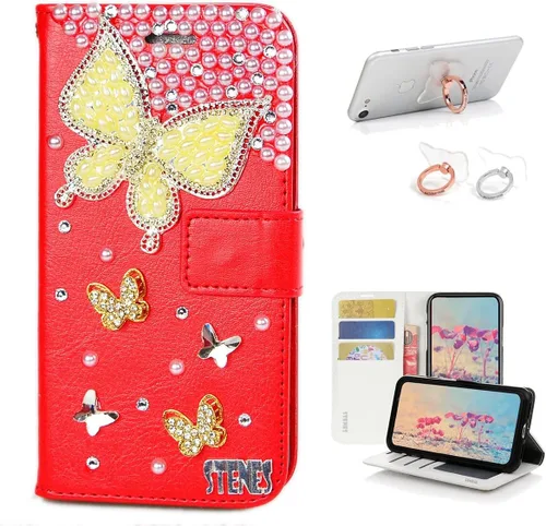 Vista 11 de Bling - Funda de piel con soporte para anillos, diseño 3D hecho a mano, 2 unidades, SBLDwRSSeries-18
