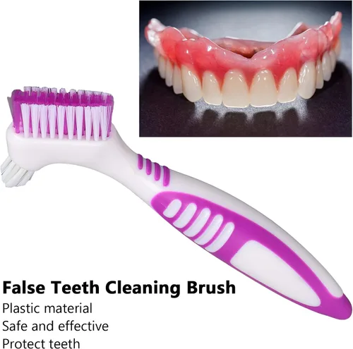Vista 9 de Cepillo de limpieza de dientes falsos, cepillo de dientes portátil de doble cara para cepillos, juego de múltiples capas, cepillos de dientes
