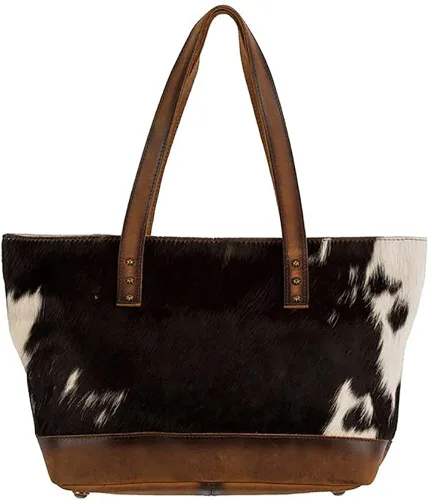Vista 2 de STS Ranchwear Classic Cowhide Tote Ladies Leather Zip Multi