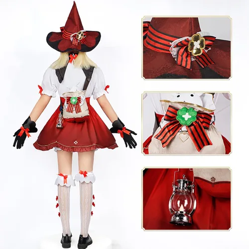 Vista 3 de Klee - Disfraz de cosplay de Klee Maid, conjunto completo de personajes