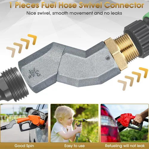 Vista 4 de Shimeyao 1 manguera giratoria de combustible de 3/4 pulgadas con conector
