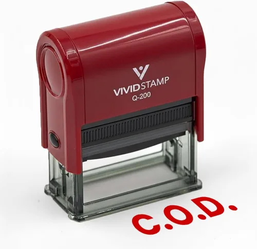 Vista 2 de C.O.D. Sello de goma autoentintado (tinta roja) mediana