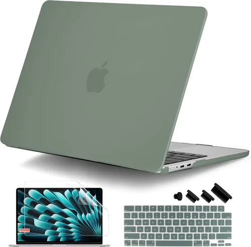 Vista 11 de DONGKE Funda para MacBook Air de 15 pulgadas M5 M4 M3 M2 (2026-2023) A3448 A3241 A3114 A2941, cubierta protectora rígida compatible con Touch ID