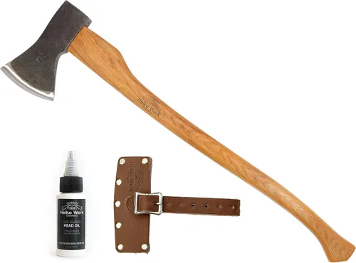 Vista 14 de 1844 Helko Werk Germany - Colección de hachas - Juego de 3 hachas tradicionales de corte - Saxon, Spaltaxt, Mini Spalter Splitting Axe 3 Set