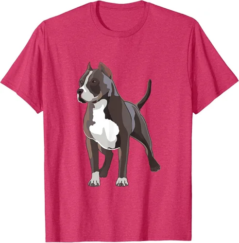Vista 6 de American Bully Dog Holder Illustration for Dog Lovers T-Shirt Negro