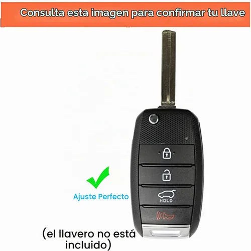 Vista 2 de Funda para llave de Kia con carcasa de TPU, compatible con Kia Rio Optima Soul Sportage Sorento Carens (Negro)