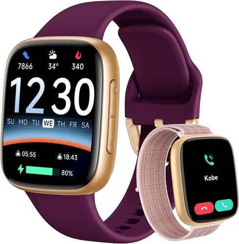 Vista 11 de Fitpolo Reloj inteligente, rastreador de fitness AMOLED de 1.85 pulgadas con llamada Bluetooth, monitor de frecuencia cardíaca/sueño/SPO₂, más