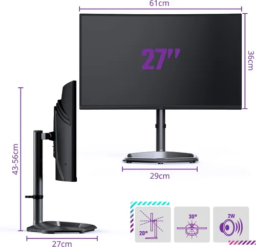 Vista 3 de Cooler Master Monitor curvo de 27 pulgadas sin marco 240Hz FHD 1920 x 1080 para computadora de escritorio, VA 8 bits con punto cuántico, 0.5 ms