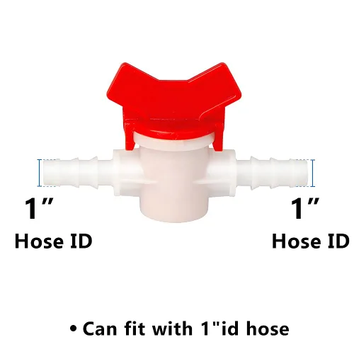Vista 2 de Feelers Válvula de interruptor de riego por goteo, válvula de bola de identificación de manguera de púas de 1 pulgada para mangueras de riego por