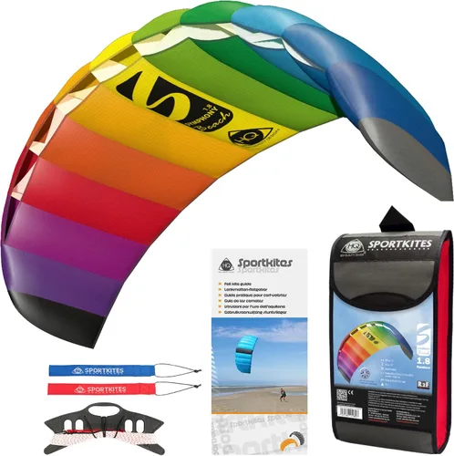 Vista 7 de HQ Symphony Beach III 1.8 Stunt Kite, cometa deportiva de doble línea de aluminio
