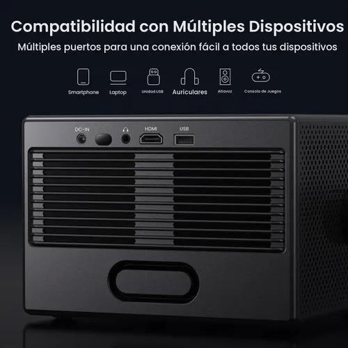 Vista 9 de Proyector para exteriores con licencia oficial de Google TV 3000 ANSI 4K Full HD, proyector inteligente con WiFi y Bluetooth