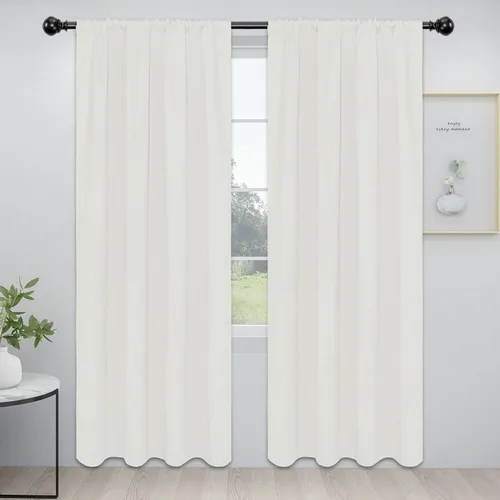 Vista 130 de Easy-Going - Cortinas opacas con bolsillo para varilla para dormitorio, cortinas de ventana para oscurecer la habitación para sala de estar